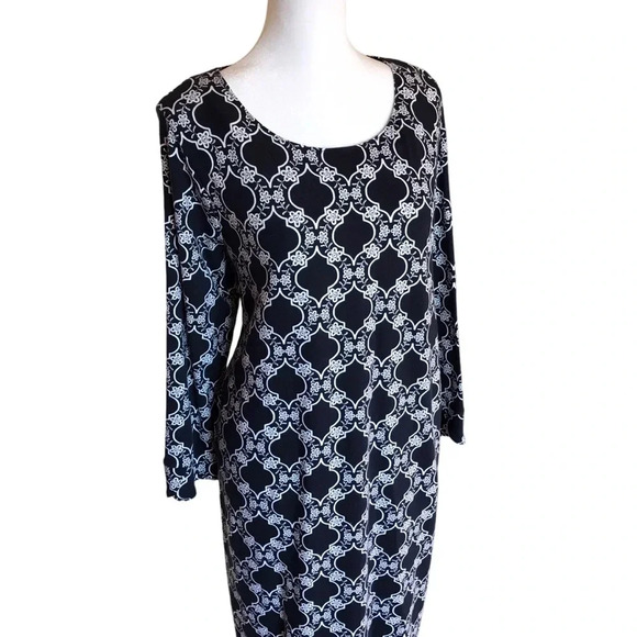 Crown & Ivy Blue & Cream Lightweight Dress NEW W/Tags - Picture 9 of 13